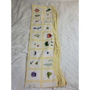 Waverly Valances 2 Yellow Summer Studies Scalloped Floral Gingham 78x14"  Pair